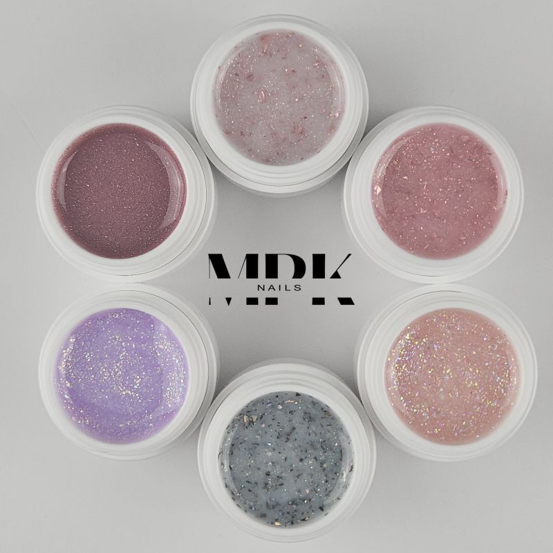 6x Glitter Builder Gel à 5ml im Set